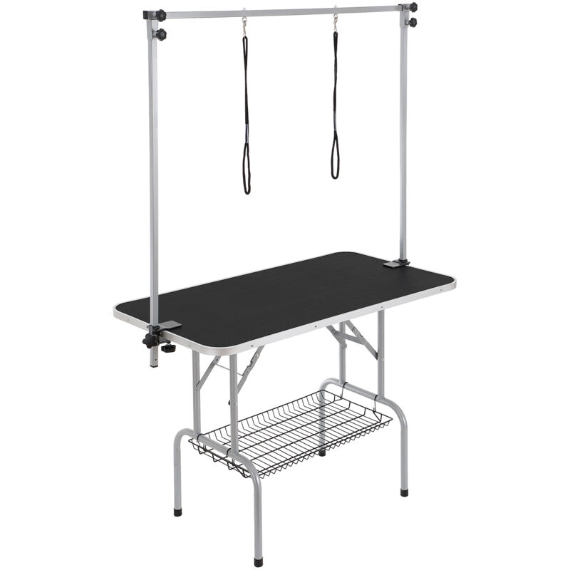 Mophorn - vevor Table de Toilettage pour Chien Animaux de Compagnie Pliable 1137,9x609,6 mm Capacite Charge 149,7 kg avec 2 Potences 2 Cordes