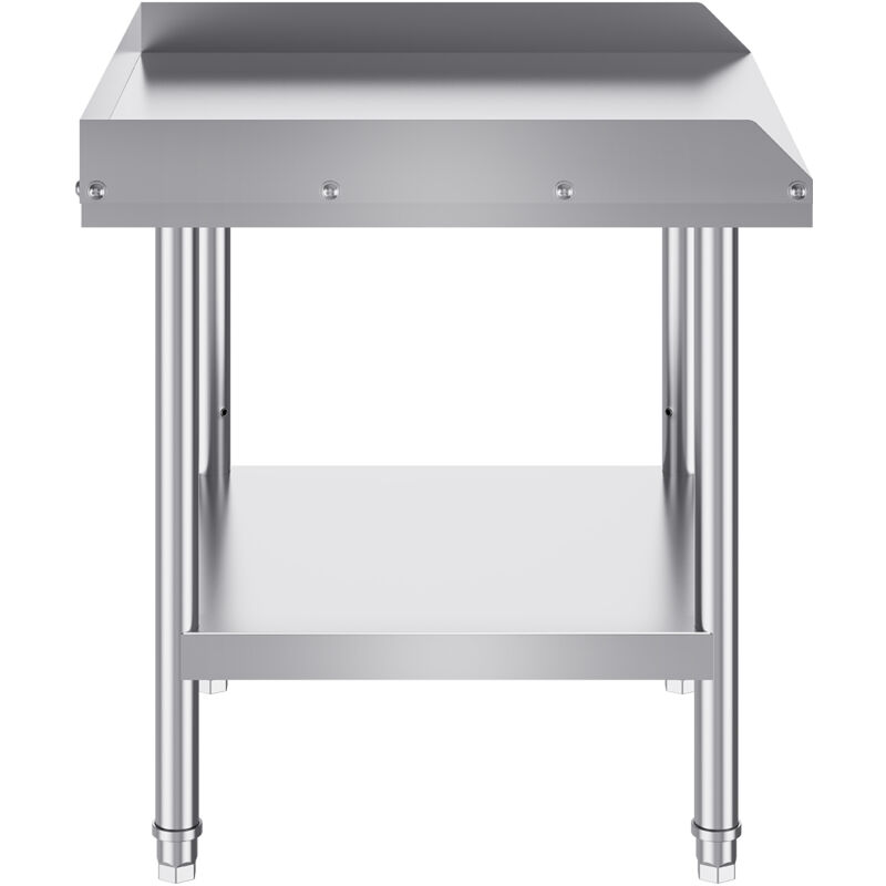 Mophorn - Table de travail en acier inoxydable 24 x 24 x 26 po. Table de préparation des aliments commerciale robuste avec dosseret à 3 côtés.