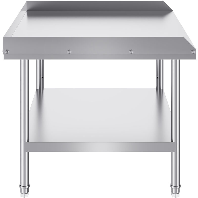 Mophorn Table de travail en acier inoxydable 30 x 36 x 26 po, table de préparation des aliments commerciale robuste avec dosseret à 3 côtés. Hauteur