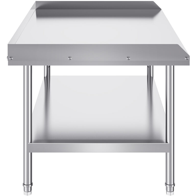 Table de travail en acier inoxydable 30 x 48 x 26 po, table de préparation alimentaire commerciale robuste avec dosseret à 3 côtés. Hauteur réglable