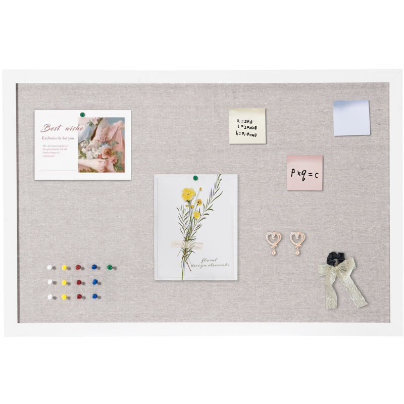 Mophorn - Tableau en liège blanc 30'x20' avec surface en lin – Tableau d'affichage mural élégant pour la maison, l'école, le bureau – Tableau