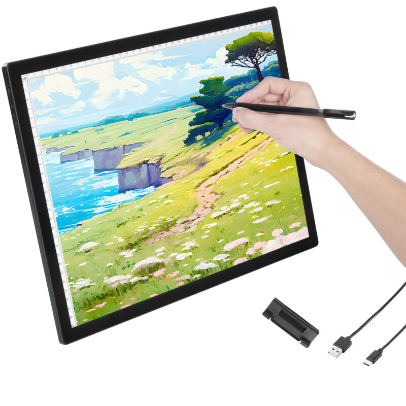 Tableau lumineux led A3, rechargeable, intensité variable à 6 niveaux, portable pour artistes (noir) - Mophorn