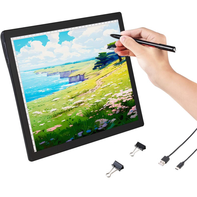 Mophorn - Tableau lumineux led A4, rechargeable, intensité variable sur 5 niveaux, portable pour artistes (noir)