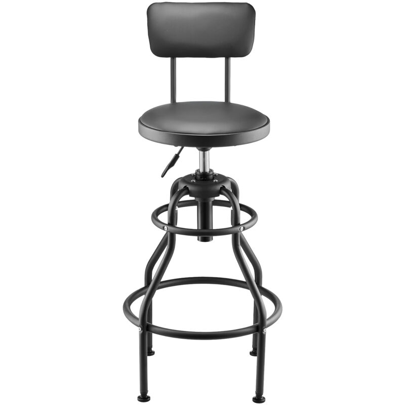 Mophorn Tabouret d'atelier avec dossier, siège de mécanicien sur roulettes, capacité maximale de 136 kg, siège pivotant rembourré à 360°, réglable en