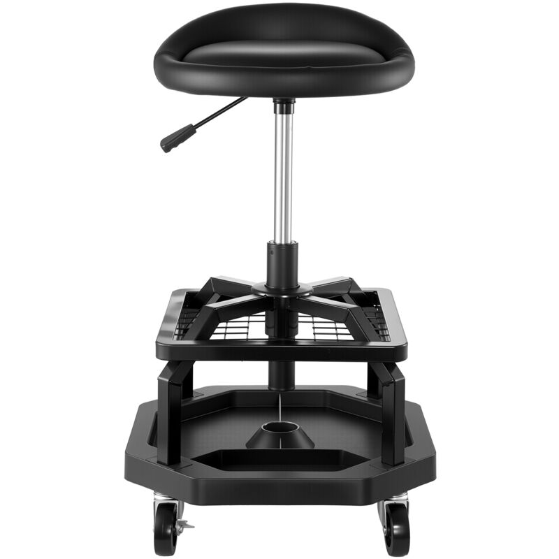 Mophorn Tabouret d'atelier roulant réglable en hauteur, capacité de charge 136 kg, siège de mécanicien avec rembourrage pivotant à 360° et roulettes,