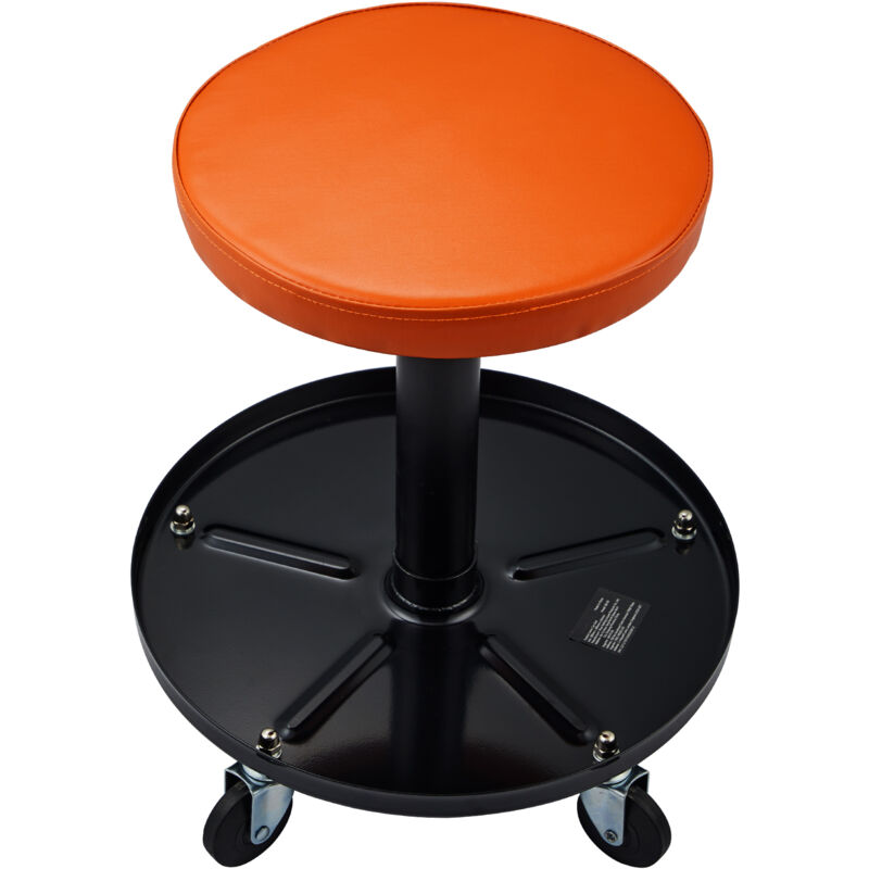 Tabouret de mécanicien, siège de garage rampant pneumatique roulant 250 lbs, hauteur réglable 22 in-28 in Tabouret d'atelier roulant rembourré avec