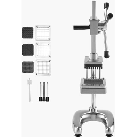 Mophorn Tagliapatate Commerciale in Acciaio Inossidabile, Tagliaverdure e Tagliafrutta con 3 Lame Intercambiabili da 12,7/9,525/6,35 mm, Strumento Manuale Ideale per Ristoranti, Caffè e Bistrot