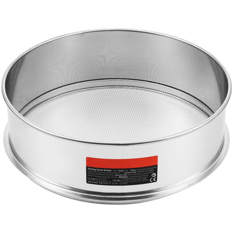 Tamis à farine à mailles fines, tamis à 10 mailles, acier inoxydable 304 de qualité alimentaire, 12,6' de diamètre, passoire à mailles fines pour la
