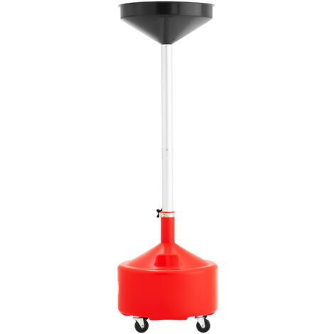 Mophorn Tanque portátil para drenaje de aceite usado, capacidad de 30 L, fabricado en plástico resistente con embudo ajustable y ruedas, ideal para talleres mecánicos e industrias, color rojo