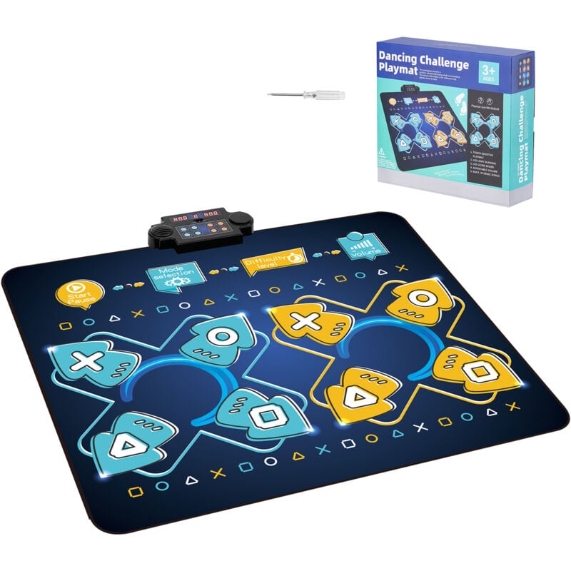 Mophorn - Tapis de danse électronique à 8 boutons avec modes un ou deux joueurs, 8 niveaux de défi, musique intégrée, volume réglable, jouets pour