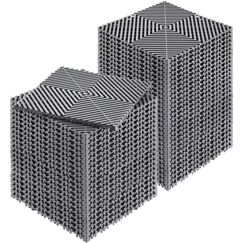 Mophorn Tapis de drainage emboîtable 12" x 12", 50 pièces, coussin antidérapant modulaire, tapis de sol et de douche en PP gris pour cuisine et