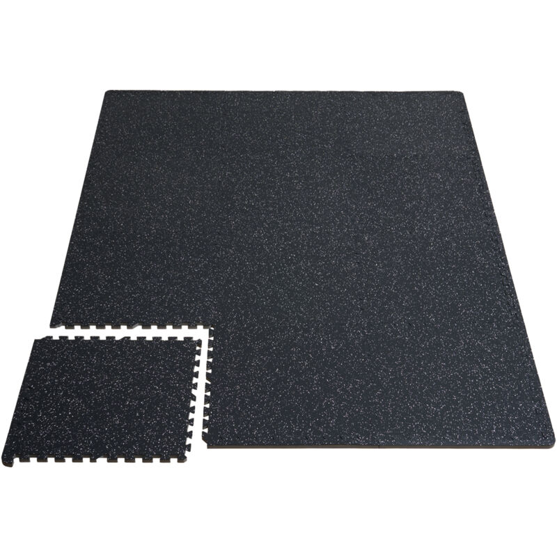 Mophorn - Tapis de sol de salle de sport de 0,56 pouce, 12 carreaux, dessus en caoutchouc, mousse eva, 24' x 24', couverture de 48 pieds carrés,