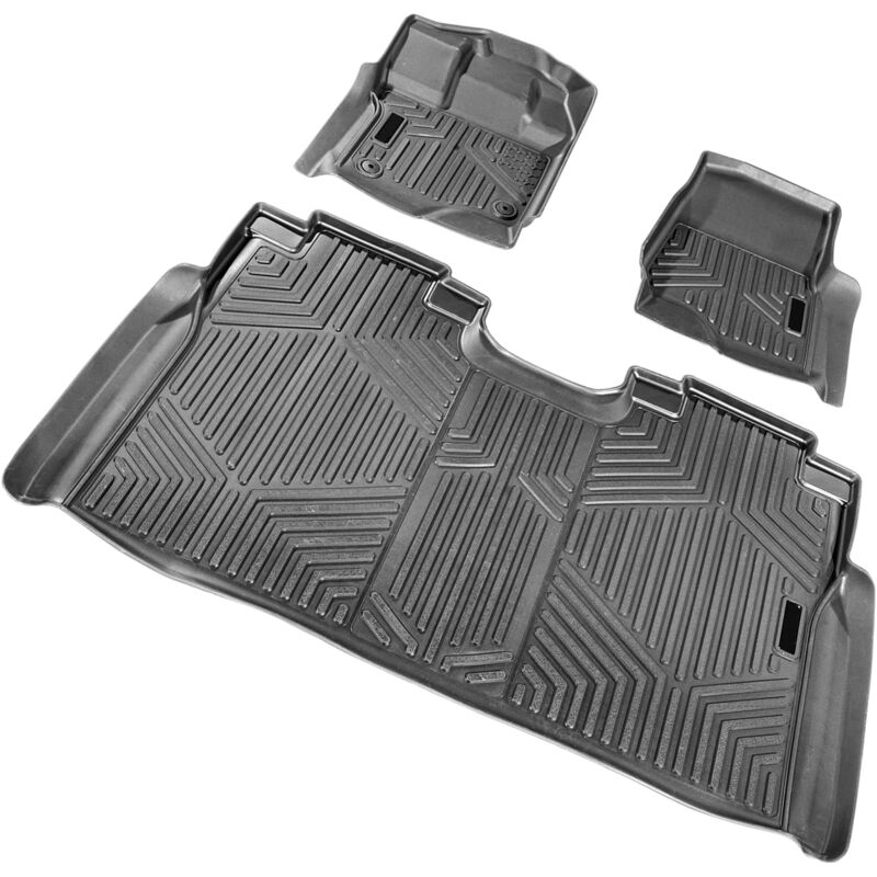 Tapis de sol pour automobile, compatibles avec Ford F-150/F150 Lightning 2015-2024, 3 pièces, doublures toutes saisons en tpe pour avant et 2e