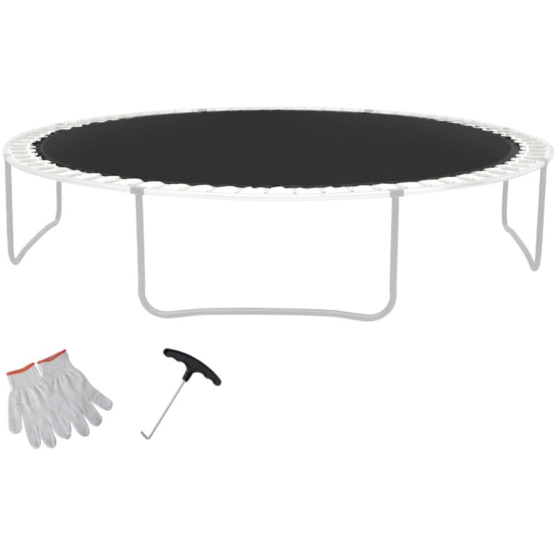 Tapis de trampoline de rechange de 14 pieds, tapis de saut universel pour trampoline rond de 14 pieds, tapis renforcé résistant aux uv avec outil à