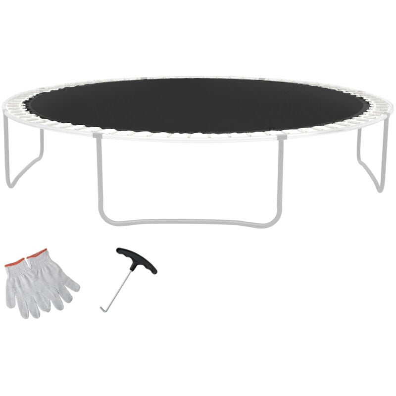 Tapis de trampoline de rechange de 14 pieds, tapis de saut universel pour trampoline rond de 14 pieds, tapis renforcé résistant aux uv avec outil à