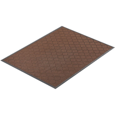 Mophorn Tapis d'Entrée 119,4 x 89 cm, Paillasson Moderne et Élégant pour Intérieur et Extérieur, Base Antidérapante en TPE, Lavable et Résistant, Retient la Poussière, Idéal pour Couloir, Marron