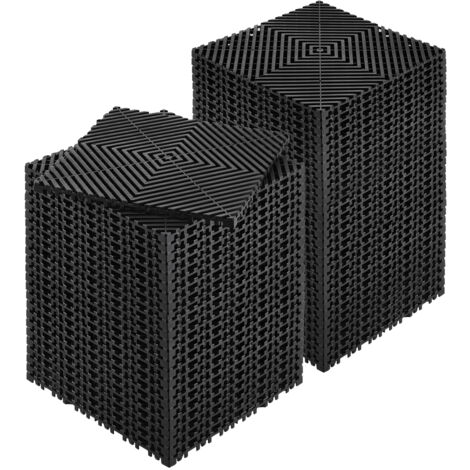 Mophorn Tappetini di drenaggio ad incastro 12" x 12", 55 pezzi di piastrelle modulari antiscivolo, tappetino per pavimento e doccia in PP, nero