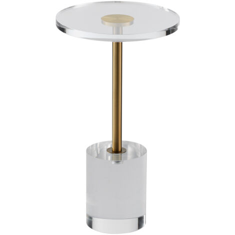 Mophorn Tavolino in acrilico trasparente, tavolino laterale con base solida, piano rotondo da 11,9 x 11,9 pollici, altezza 21,4 pollici, ideale per caffè, bevande, cibo e snack in soggiorno, camera