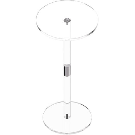 Mophorn Tavolo da Bar in Acrilico, Tavolino Trasparente con Piano Rotondo e Struttura Solida, Elegante Tavolo da Pranzo in Acrilico per Caffè, Bevande, Cibo e Snack, Dimensioni 25,4 x 25,4 x 54 cm
