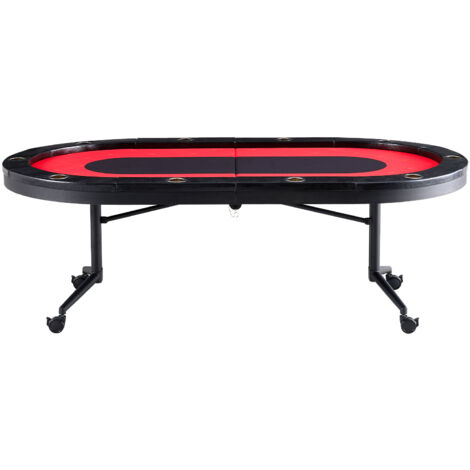 Mophorn Tavolo da Poker Pieghevole per 10 Giocatori, Tavolo da Poker Blackjack Texas Holdem con Guide Imbottite e Portabicchieri in Acciaio Inossidabile, Tavolo da Gioco Blu