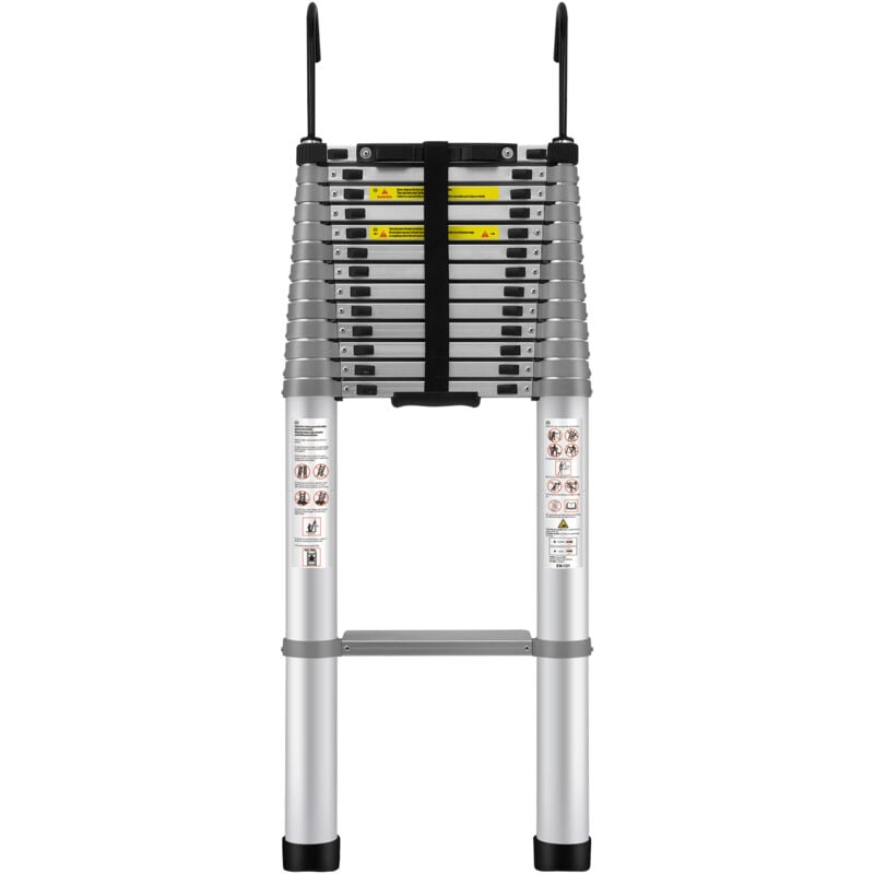 Image of Mophorn - Teleskopleiter, 5,6 m lange Aluminium-Ausziehstufe, vielseitig einsetzbar, tragbar