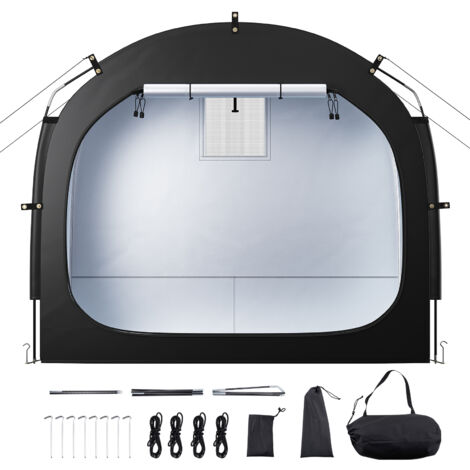 Mophorn Tenda da Rimessaggio per Biciclette da Esterno 1-2, Impermeabile e Facile da Installare con Finestre Ventilate, Telaio in Fibra di Vetro ad Alta Resistenza, Doppie Cerniere