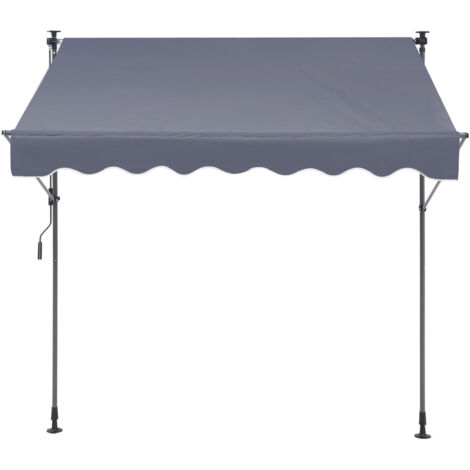 Mophorn, tenda da sole retrattile manuale da 118", tenda da sole per esterni, baldacchino regolabile con tenda parasole da 39", per cortile/giardino/balcone
