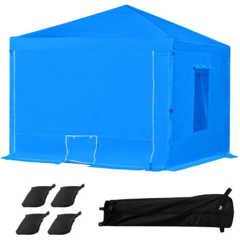 Mophorn Tenda portatile per cabina di verniciatura a spruzzo 293x293x181 cm, struttura impermeabile e pieghevole con 2 finestre laterali, ideale per uso esterno su auto e moto, colore blu