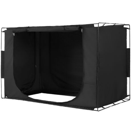 Mophorn Tente de couchage , fabriquée en tissu pongé, 3 portes et poteaux en fibre de 0,37 po, 70 % occultant pour la taille réelle, idéale pour les enfants et les adultes, respirante et privée