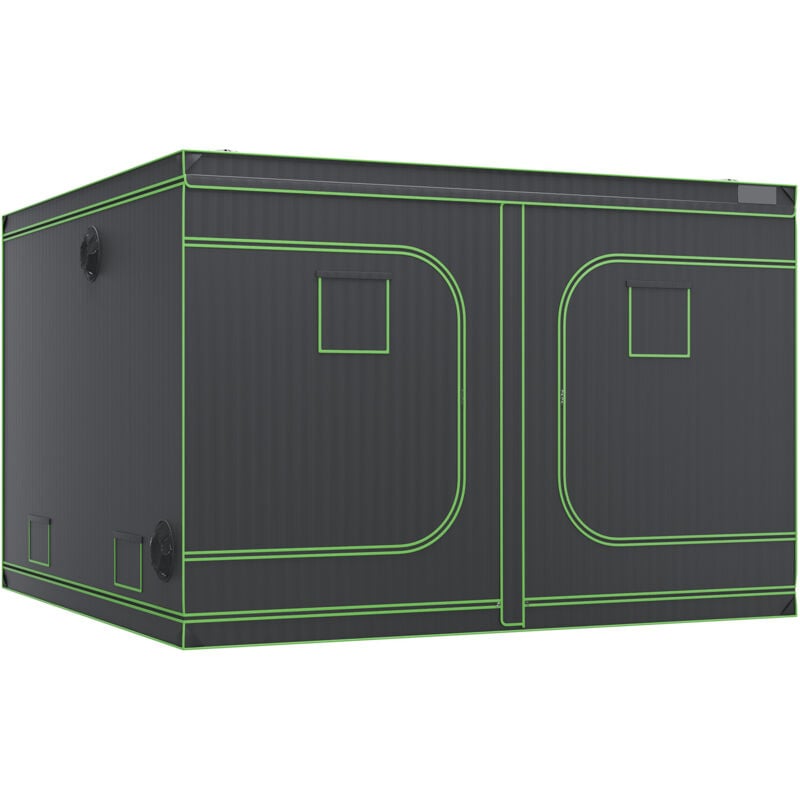 Mophorn - Tente de culture 10x10, 120''x120''x80'', Mylar 600D hautement réfléchissant, fenêtre d'observation, sac à outils, bac de plancher, culture
