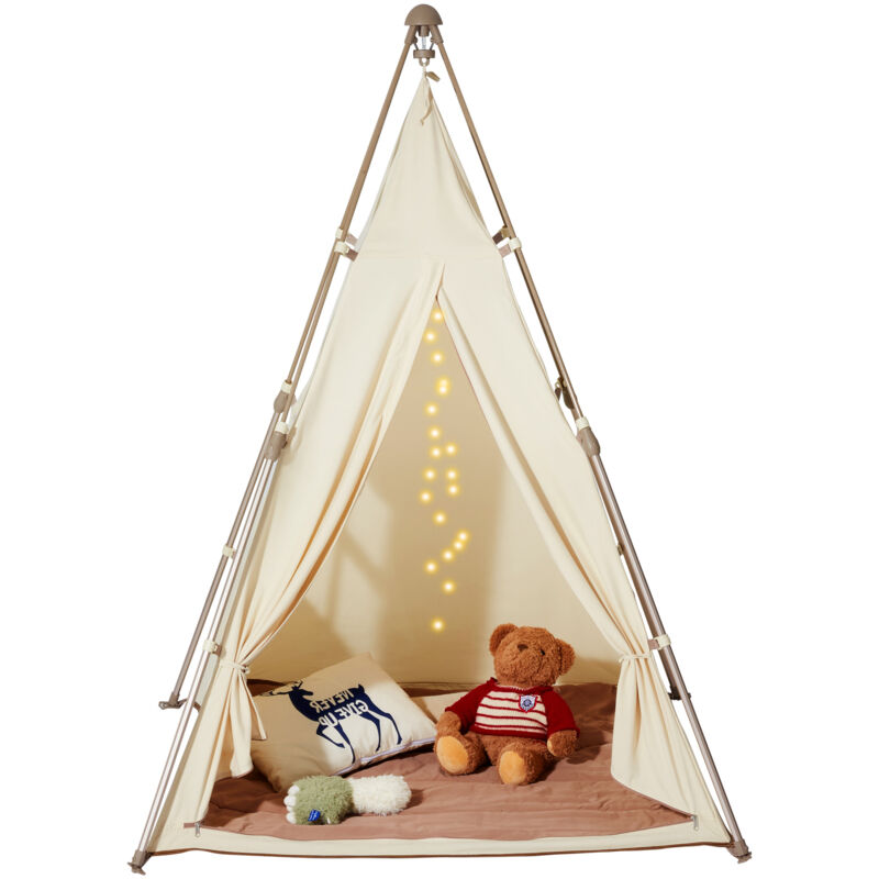 Tente de jeu pour enfants, tente tipi pour enfants de 1 à 5 ans, tente pliable pour tout-petits avec tapis, sac de transport, fenêtres, utilisation