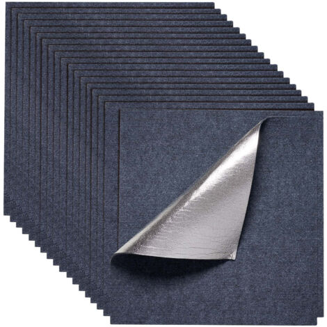 Mophorn Teppichfliesen 609,6 x 609,6 x 5 mm, 15er-Pack, selbstklebender Bodenbelag mit einer Fläche von 5,5 m², ideal für einfache DIY-Erneuerung in Wohn- und Arbeitsbereichen, Grau