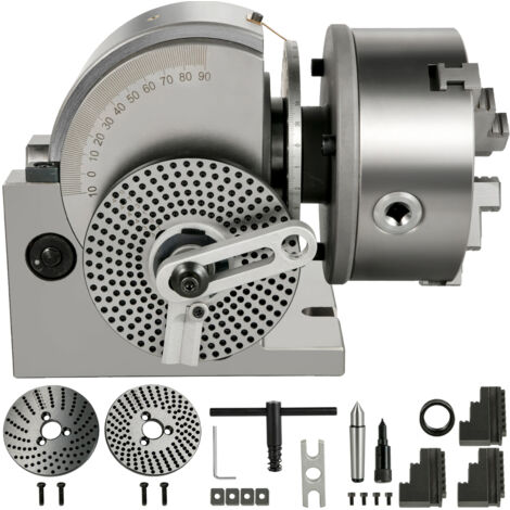 Mophorn Testa divisoria da 6/160MM per fresatrici, testa di indicizzazione universale da 6-1/2/168MM, testa divisoria di precisione da 5/128MM, rapporto 1:40 per fresatura, rettifica e foratura