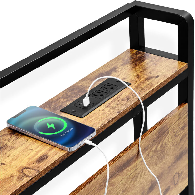 Mophorn - Tête de lit pour lit king size- Hauteur réglable avec étagère de rangement,tête de lit king size autoportante équipée de prises et d'un