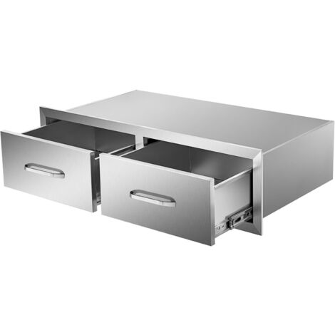 Mophorn  Tiroirs d'accès au barbecue horizontaux en acier inoxydable avec poignée pour les cuisines extérieures ou les stations de grillades sur le patio