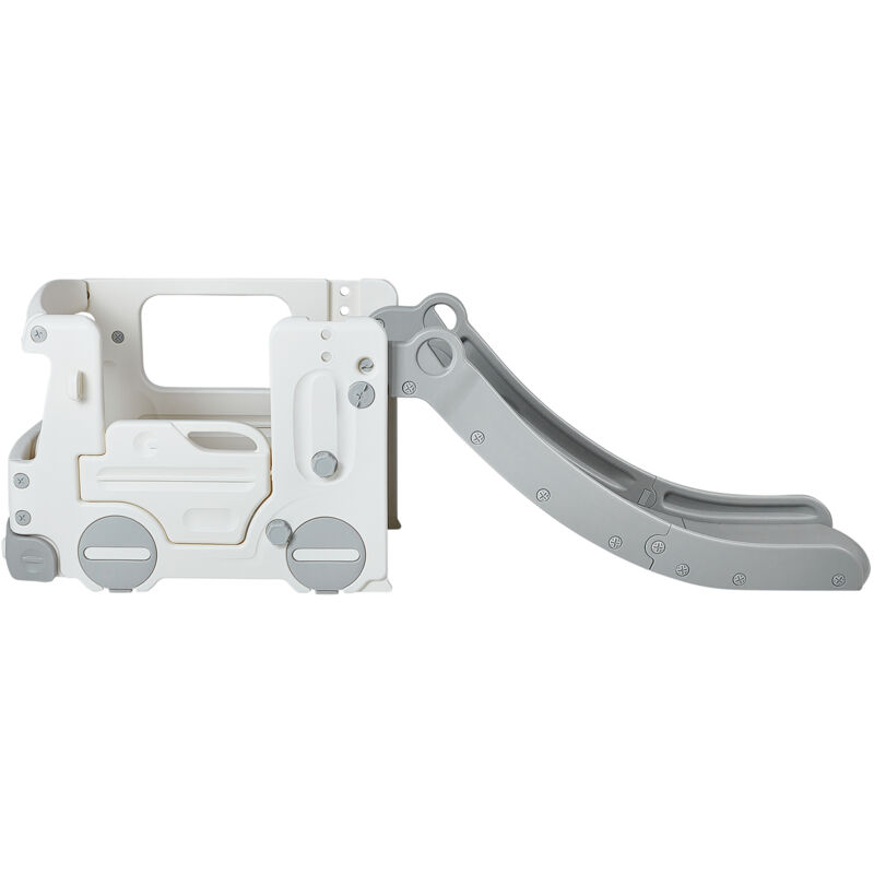 Toboggan pour tout-petits toboggan grimpable pour enfants de 1 à 12 ans, aire de jeux intérieure/extérieure avec maisonnette de bus, capacité de 50