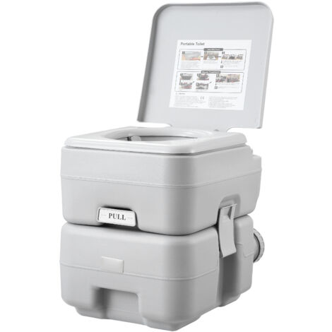 Mophorn – Toilettes portables à chasse d'eau 5,3 gallons – Système antifuite et contrôle des odeurs – 200 chasses d'eau sous pression – Confort jusqu'à 330 lb