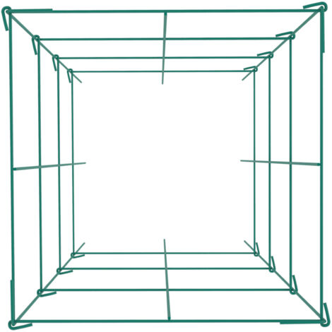 Mophorn Tomato Cages, 14.6" x 14.6" x 39.4", 6 Packs Square Plant Support Cages, Green PVC-Coated Steel Tomato Towers for Climbing Vegetables, Plants, Flowers, Fruits