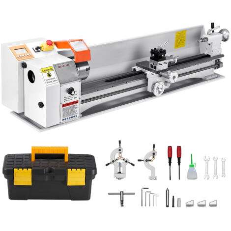 Mophorn Tornio elettrico da banco per metalli 220 x 1000 mm, avanzamento automatico a 2500 giri/min, motore brushless da 1250 W, con accessori, per la lavorazione di pezzi di precisione
