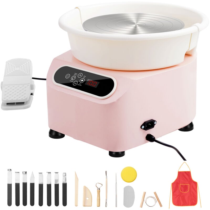 Mophorn - Tour de potier, 11 pouces, 450 w électrique avec pédale et écran tactile lcd, entraînement direct pour poterie, outils de mise en forme