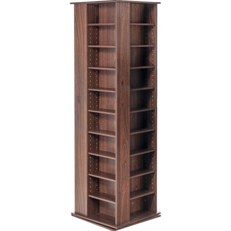 Mophorn Tour multimédia rotative , meuble de rangement pouvant contenir jusqu'à 1 040 CD, finition expresso