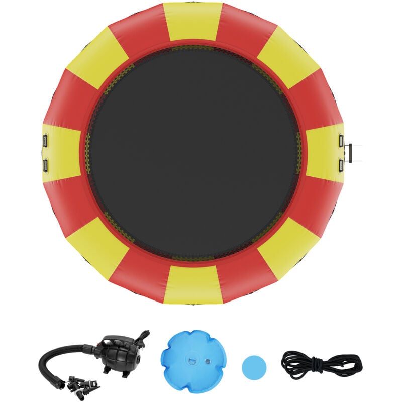 Trampoline aquatique gonflable de 17 pieds, plate-forme de natation, jouet de rebond pour piscine et lac, divertissement flottant en plein air,