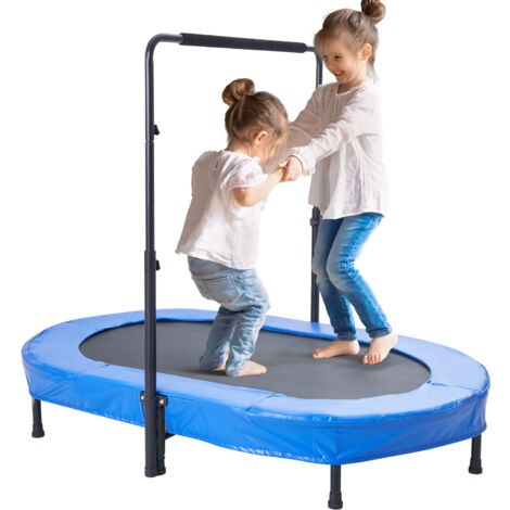 Mophorn Trampoline pour enfants, trampoline d'intérieur et d'extérieur de 56 x 36 pouces, mini trampoline pliable avec poignée, trampoline rebondissant pour tout-petits