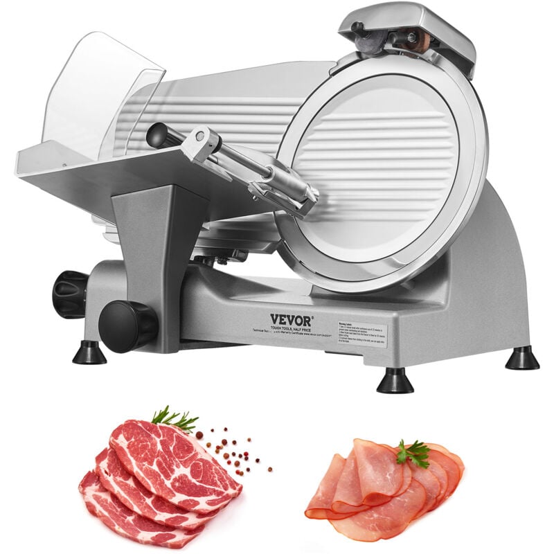 Vevor Trancheuse Electrique Commerciale 340 w Trancheuse a Jambon Lame 250 mm 360 tr/min Trancheuse Charcuterie avec Lame en Acier Inoxydable pour