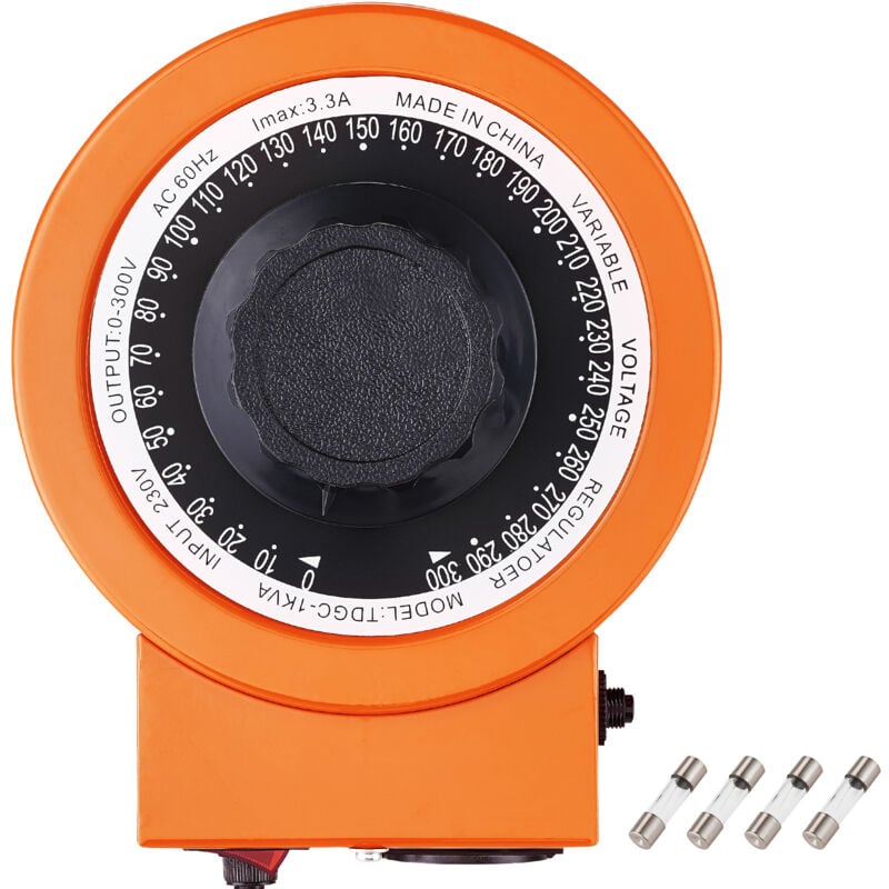 Mophorn - Transformateur de tension variable automatique 1000 va, 3,3 a, entrée 230 v, sortie 0-300 v, régulateur de tension ca avec 4 fusibles et