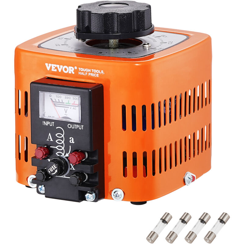Mophorn - vevor Transformateur de tension variable automatique 500 va, 1,7 a, entree 230V, sortie 0-300V, regulateur de tension ac 4 fusibles,