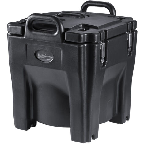 Mophorn  Transporteur de nourriture isolé – Boîte chaude empilable de 32 Qt avec corps en acier inoxydable, chauffe-aliments LLDPE avec poignées intégrées pour restaurants et cantines, noir