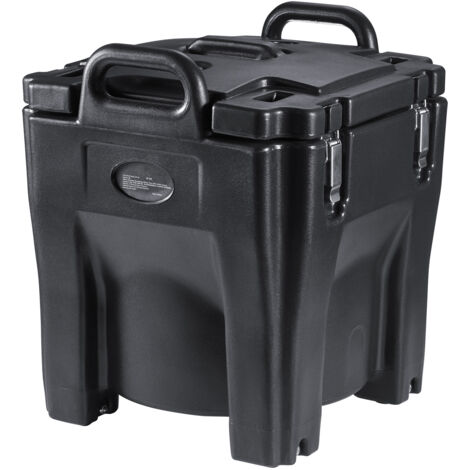 Mophorn   Transporteur de nourriture isolé – Boîte chaude empilable de 32 Qt avec corps en acier inoxydable, chauffe-aliments LLDPE avec poignées intégrées pour restaurants et cantines, noir