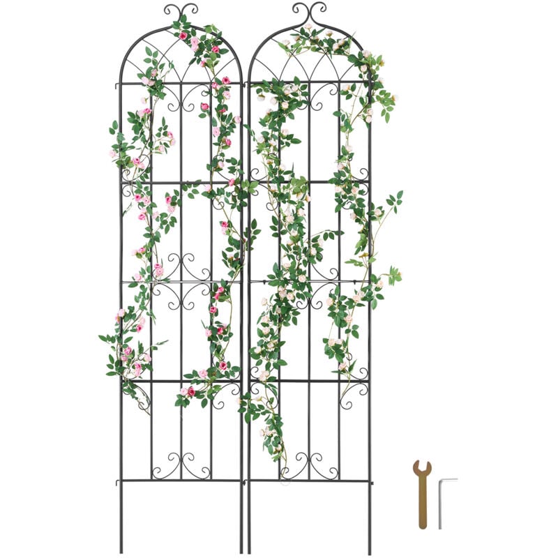 Treillis de jardin pour plantes grimpantes, 87 x 20 po, lot de 2, métal antirouille, embellissez votre jardin - Mophorn