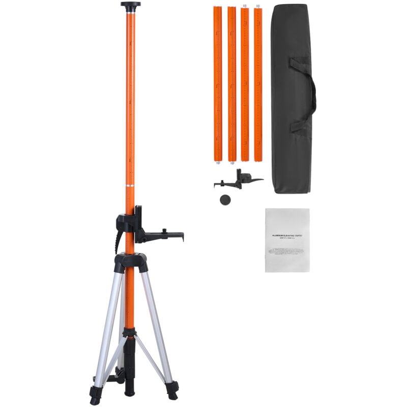 Trépied niveau laser, support fileté 1/4'-20 et 5/8'-11, hauteur réglable 40,94-133,85 pouces, trépied en aluminium léger avec niveau à bulle et